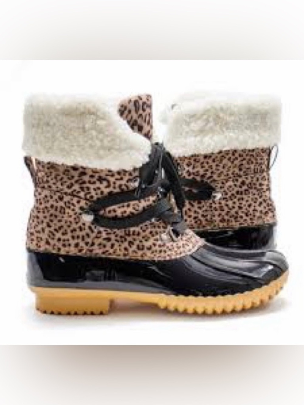 Dolce Vita Leopard Ulito Faux Fur Lined Duck Boots Women’s Size 7